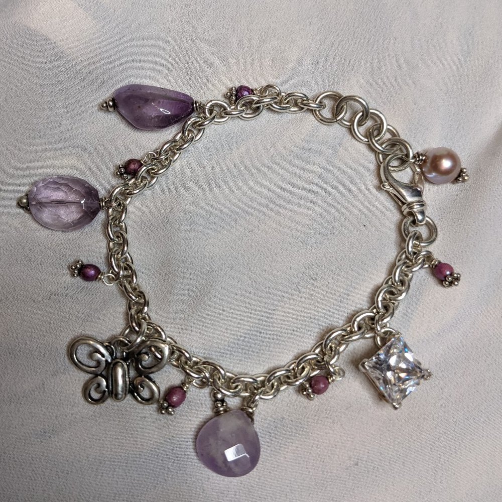 Vintage - Purple charm bracelet